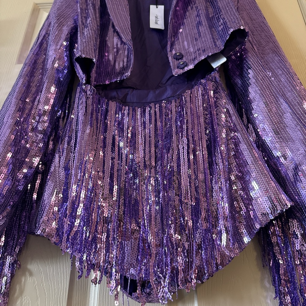 Sequin Purple Jacket Romper - Picture 4 of 6